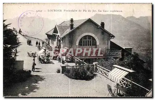 Cartes postales Lourdes Funiculaire du Pic du Jer La Gare superieure