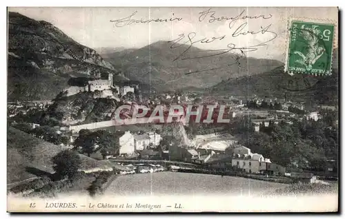 Cartes postales Lourdes Le Chateau et les Montagnes