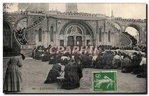 Ansichtskarte AK Lourdes La procession au Rosaire