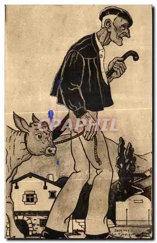 Ansichtskarte AK Pays Basque Jour de Marche (D apres une aquarelie de Jacques Le Tanneur ) Vache