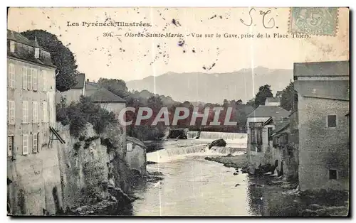 Cartes postales Oloron Sainte Marie Vue sur le Gave prise de la Place Thiers