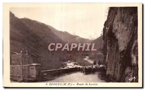 Cartes postales Bedous Route de Lescun Bergers et moutons