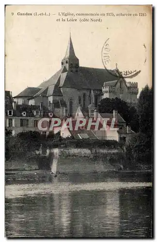 Ansichtskarte AK Candes L Eglise commencee en 1175 achevee en 1215 et la Loire