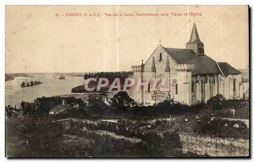 Cartes postales Candes Vue sur La Loire I embouchure de la Vienne et l Eglise