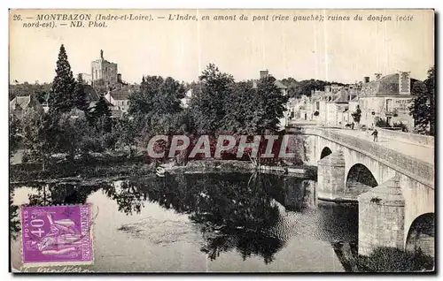 Ansichtskarte AK Montbazon L Indre en amont du pont Ruines du donjon