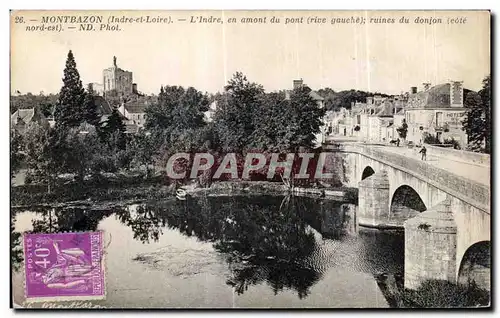 Cartes postales Montbazon L Indre en amont du pont Ruines du donjon