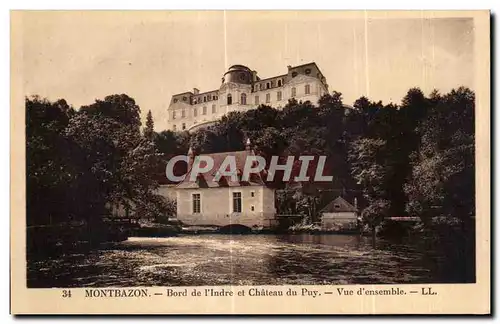 Cartes postales Montbazon Bord de I Indre et Chateau du Puy