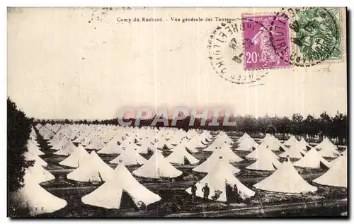 Cartes postales Camp du Rucbard Vue generale des Tentes Militaria