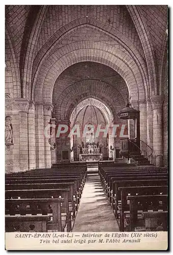 Cartes postales Saint Epain Interieur de l Eglise Tres bel autel erige par l Abbe Arnauit