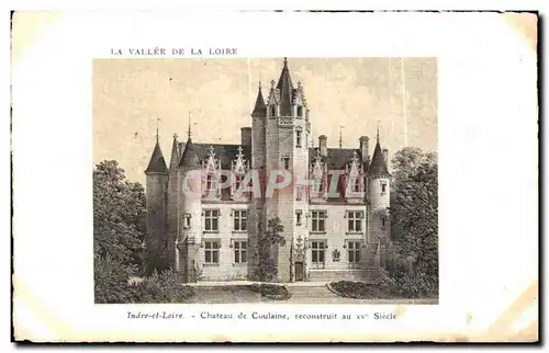 Cartes postales La Vallee De La Loire Indre et Loire Chateau de Coulaine reconstruit au