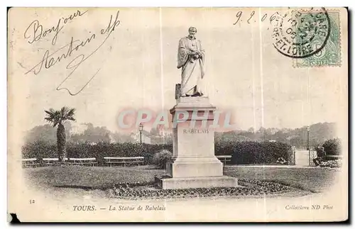 Cartes postales Tours La Statue de Rabelais