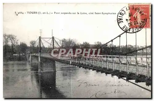 Ansichtskarte AK Tours Pont surpendu sur la Loire cote Saint Symphorien