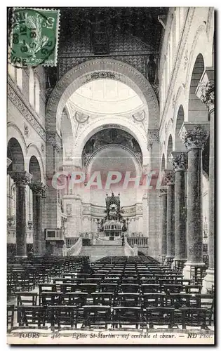 Cartes postales Tours Eglise Saint Martin nef cenfrale et Choeur