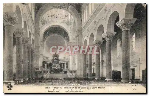 Cartes postales Tours Interieur de la Basilique Saint Martin