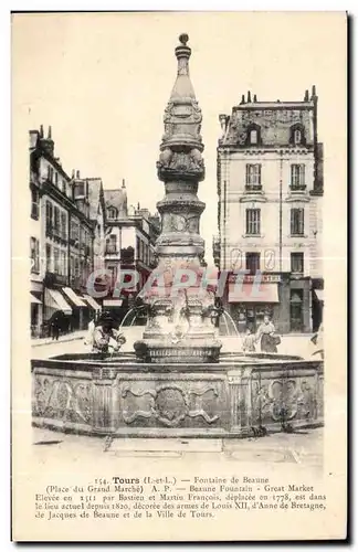 Cartes postales Tours Fontaine de Beaune