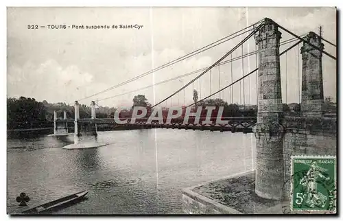 Ansichtskarte AK Tours Pont suspendu de Saint Cyr