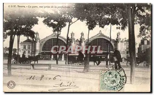 Cartes postales Tours La gare vue prise la Prefecture