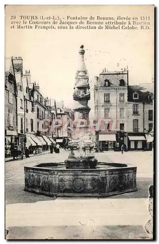 Ansichtskarte AK Tours Fontaine de Beaune elevee avec le Concours de Jacques de Beaune attribuee a Bastien et Mar