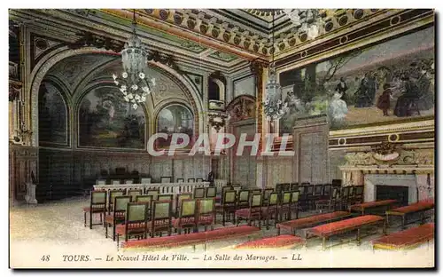 Cartes postales Tours Le Nouvel Hotel de Ville La Salle des Mariages