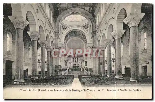 Cartes postales Tours Interieur de la Basilique St Martin