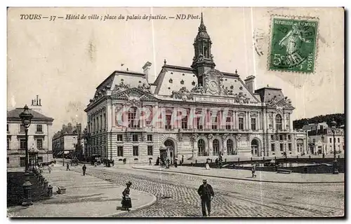 Cartes postales Tours Hotel de ville place du palais de justice