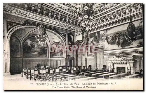 Ansichtskarte AK Tours L Hotel de Ville La Salle des Mariages The Town Hall The Room of Marriages Wedding