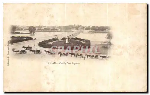 Cartes postales Tours Vue du Pont de pierre