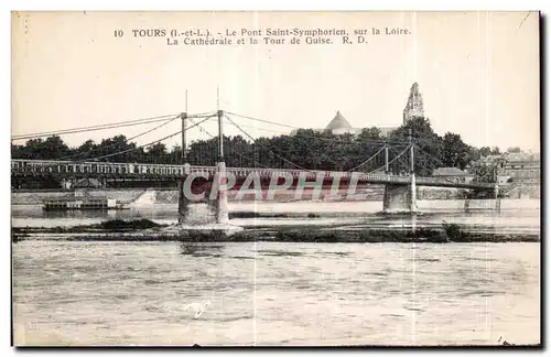 Cartes postales Tours Le Pont Saint Symphorien sur la Loire La Cathedrale et la Tour de Guise