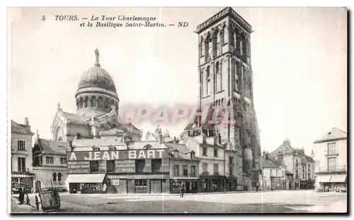 Cartes postales Tours La Tour Charlemagne et la Basilique Saint Martin Jean Bart