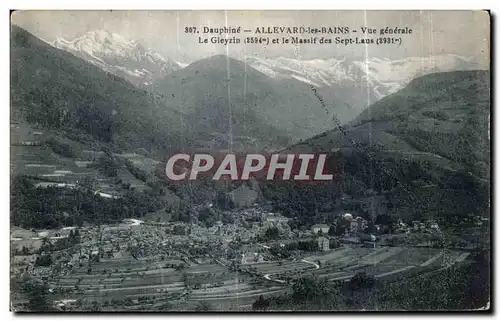 Cartes postales Dauphine Allevard Les Bains Vue generale Le Gleyzin et le Massif des Sept Laus