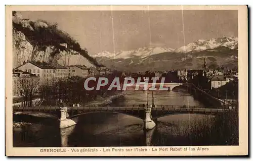 Ansichtskarte AK Grenoble Vue Generale Les Ponts sur l Isere Le Fort Rabot et les Alpes