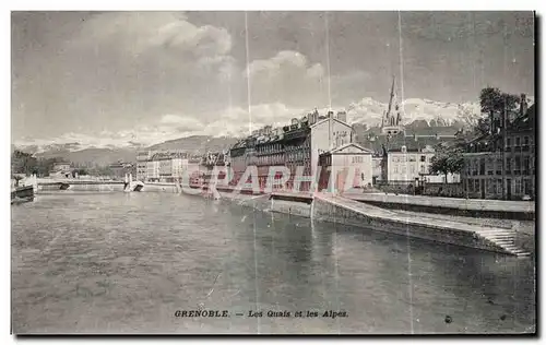 Ansichtskarte AK Grenoble Les Quais et les Alpes