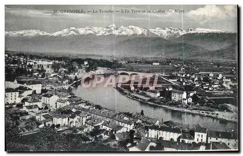 Cartes postales Grenoble La Tronche L lie Verte et la Chatne des Alpes