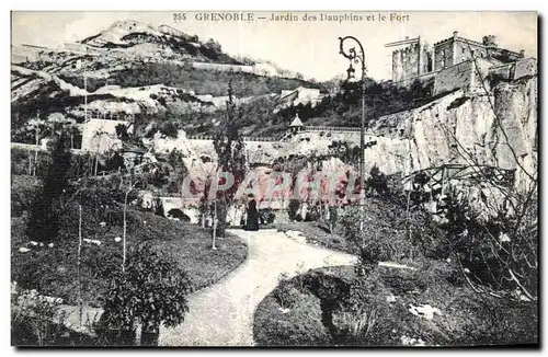 Cartes postales Grenoble Jardin des Dauphins et le Fort