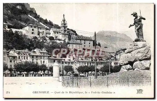 Ansichtskarte AK Grenoble Quai de la Republique la Vedette Gauloise