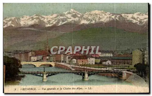 Ansichtskarte AK Grenoble Vue Generale et la Chaine des Alpes