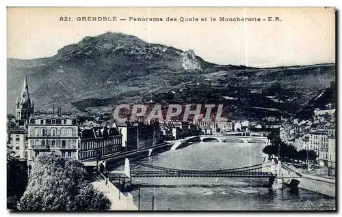 Cartes postales Grenoble Panorama des Quais et la Moucherotte