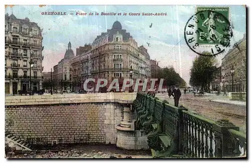 Ansichtskarte AK Grenoble Place de la Bastille et le Cours Saint Andre