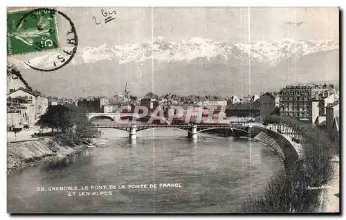 Cartes postales Grenoble Le Pont De La Porte De France Et Les Alpes