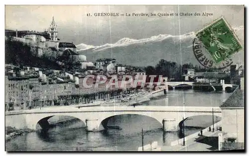 Cartes postales Grenoble La Perriere les Quais et la Chaine des Alpes