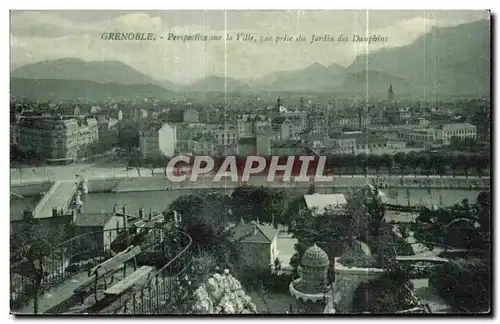 Cartes postales Grenoble Perspective sur la Ville vue prise due Jardin des Dauphins