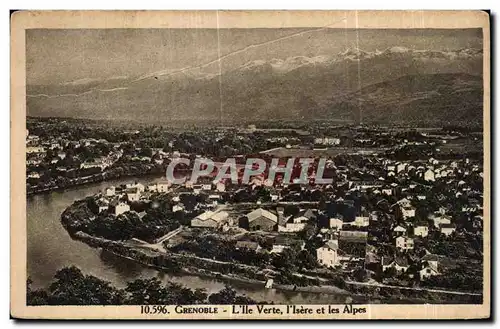 Ansichtskarte AK Grenoble L Ile Verte I lsere et les Alpes