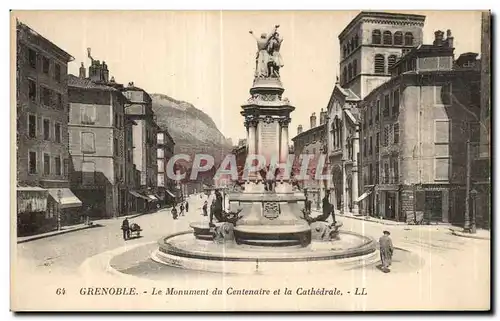 Cartes postales Grenoble Le Monument du Centenaire et la Cathedrale