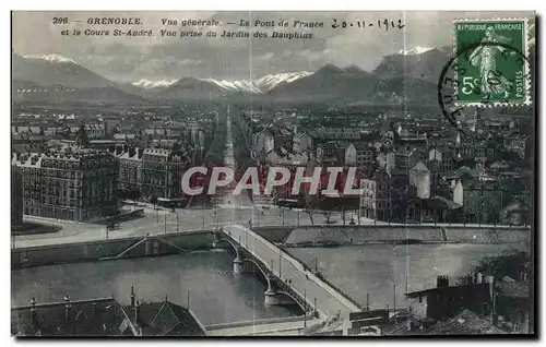 Cartes postales Grenoble Vue generale La Pont de France et le Cours St Andre Vue prise du Jardin des Dauphins