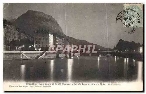 Ansichtskarte AK Grenoble Les quais et le Eynard effet de lune a 10h du soir