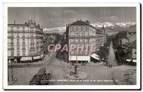 Ansichtskarte AK Grenoble Place de la Gare et les deux Avenues