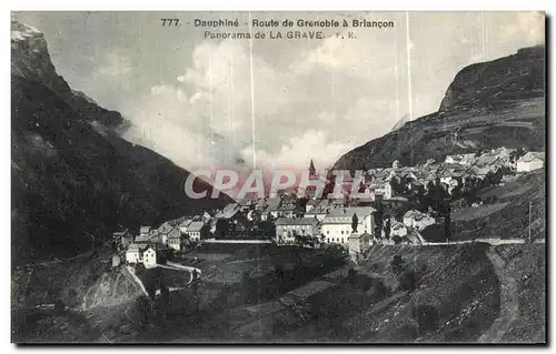 Cartes postales Dauphine Route de Grenoble a Brlancon Panorama de La Grave