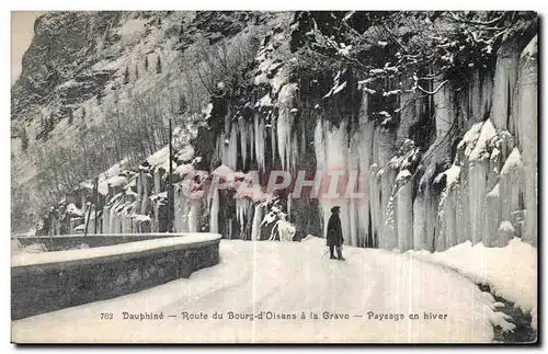 Ansichtskarte AK Dauphine Route du d Oisans a la Grave Paysage en hiver