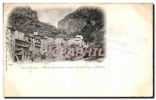 Cartes postales Pont en Royans Maisons Suspendues La Bourne Cachet Societe Velocipedique Lurcy Levy Allier Velo