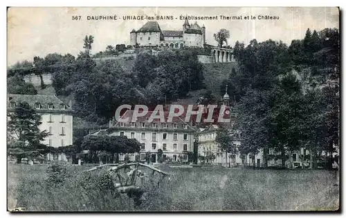 Cartes postales Dauphine Uriage les Bains I Etablissement thermal et le Chateau